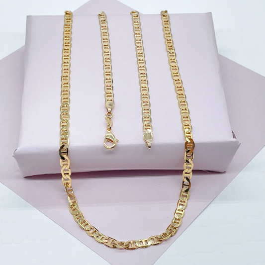18k Gold Filled Mariner Chain 4mm Necklace