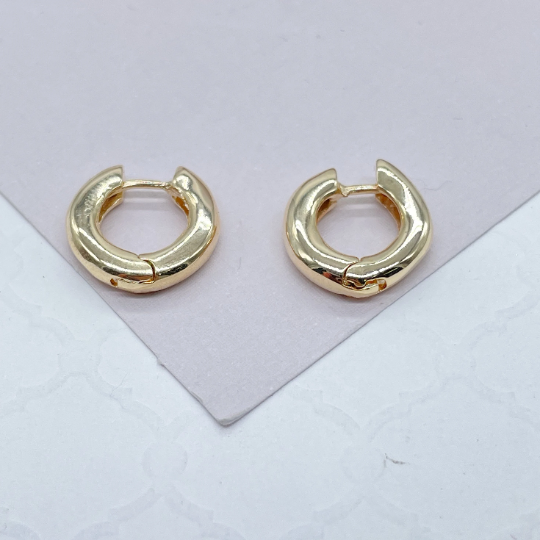 18k Gold Layered Simple Plain Thin Huggie Wrap Earrings Wholesale Jewelry Supplies