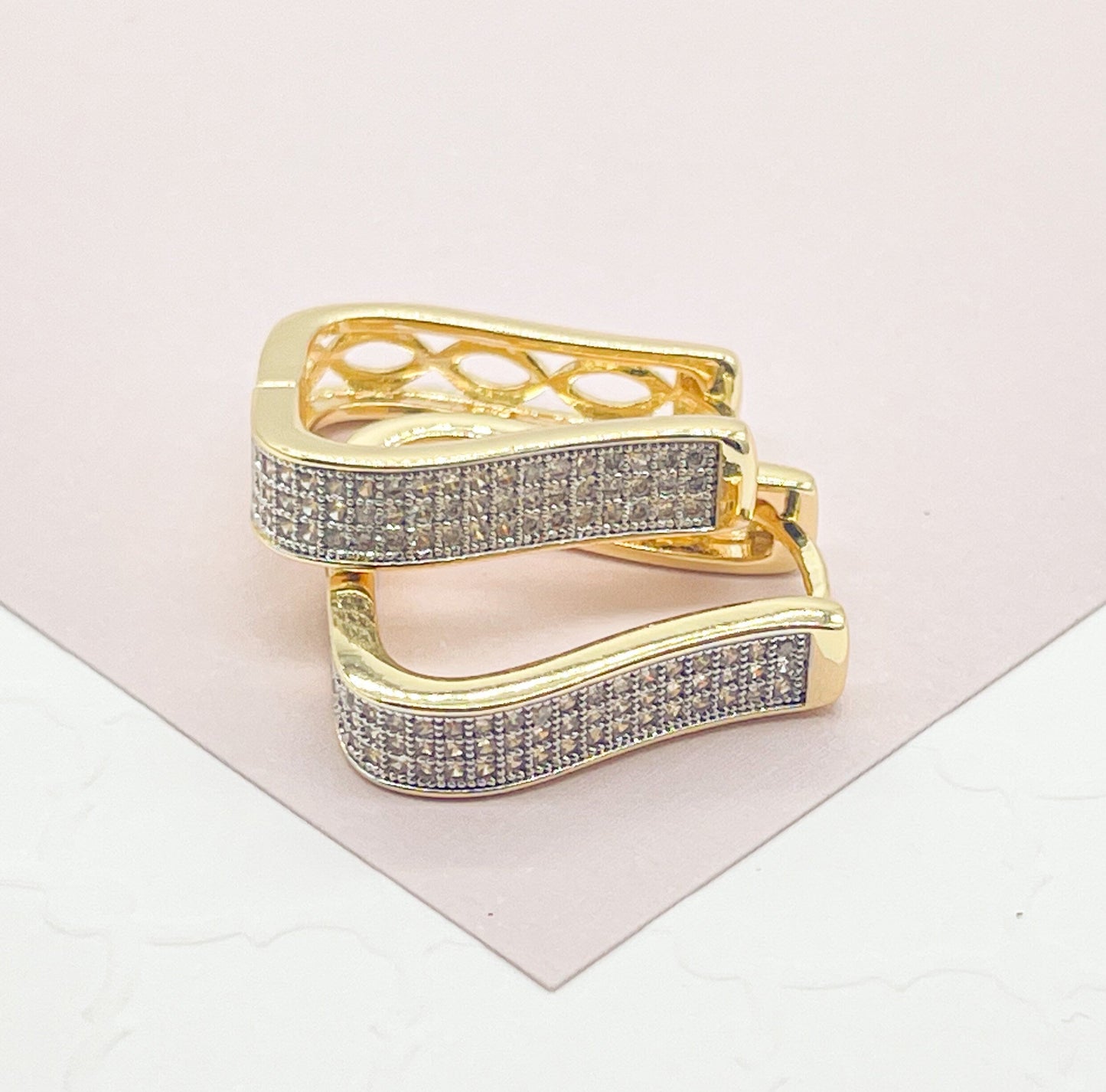 Luxury Jewelry, Sophisticate 18k Gold Layered Clicker Hoop Earrings Available