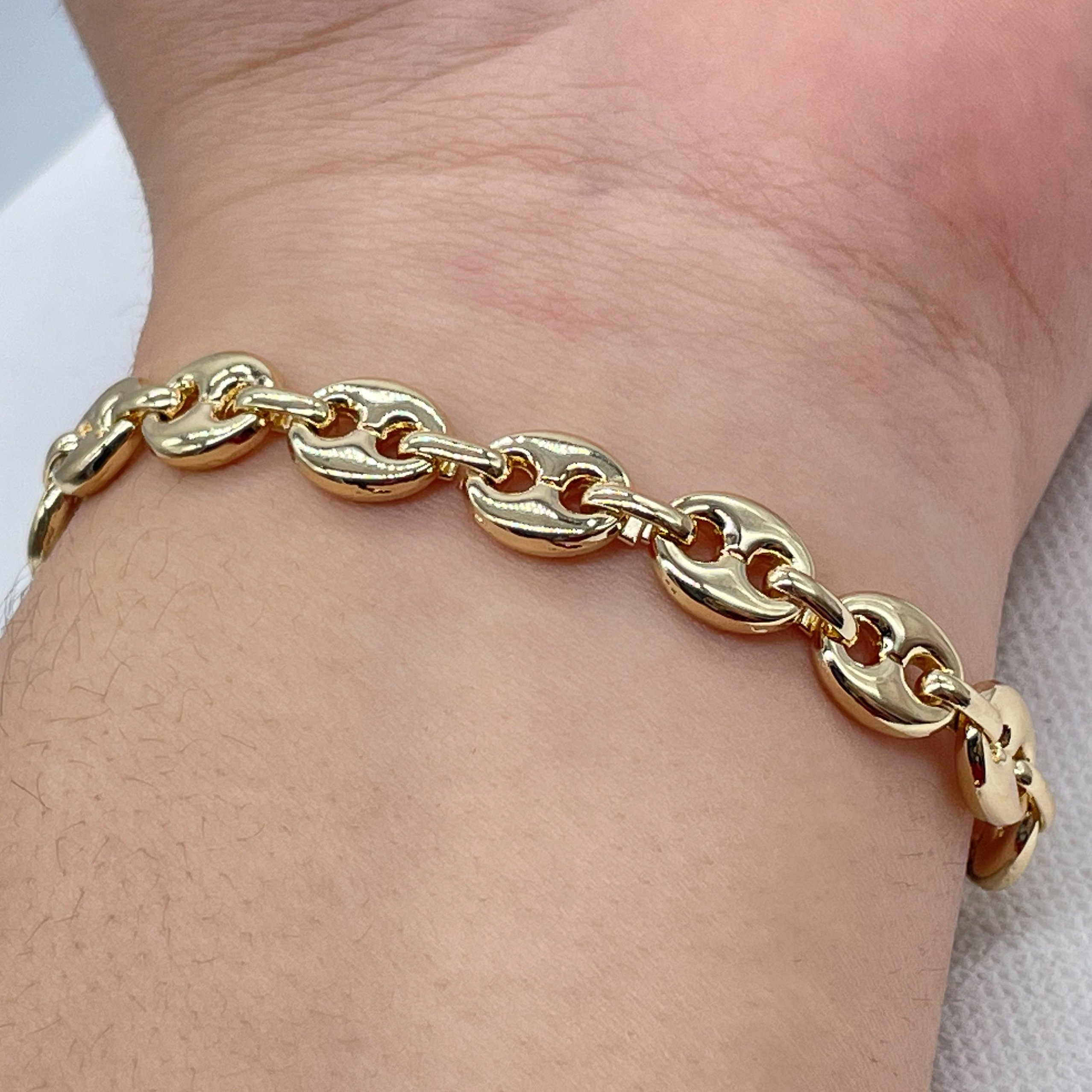 NEW! STAINLESS STEEL BRACELETS Cuban Cut Hypoallergenic Gold Tone Various  Sizes | eBay