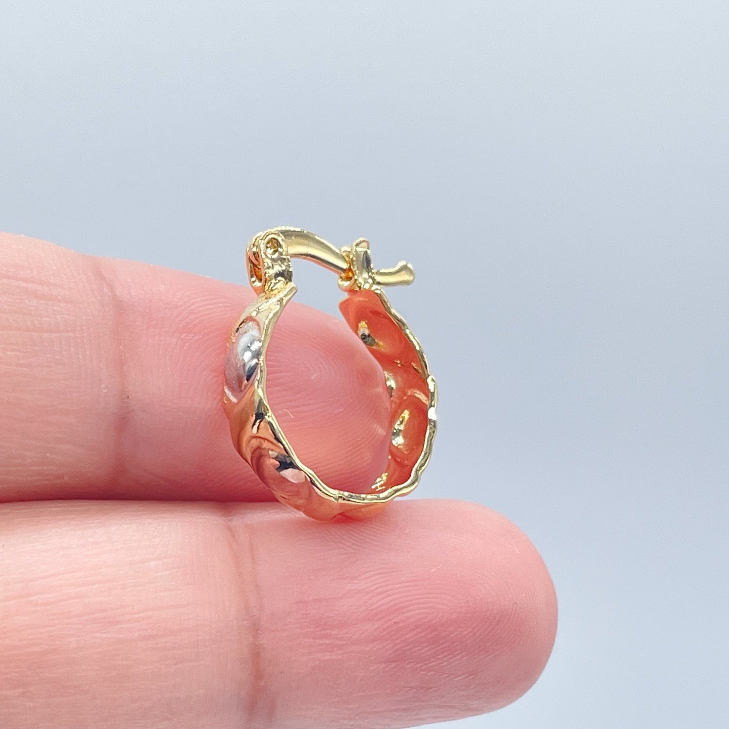 18k Gold Layered XOXO Small Hoop Earrings Hypoallergenic Jewelry Wholesale