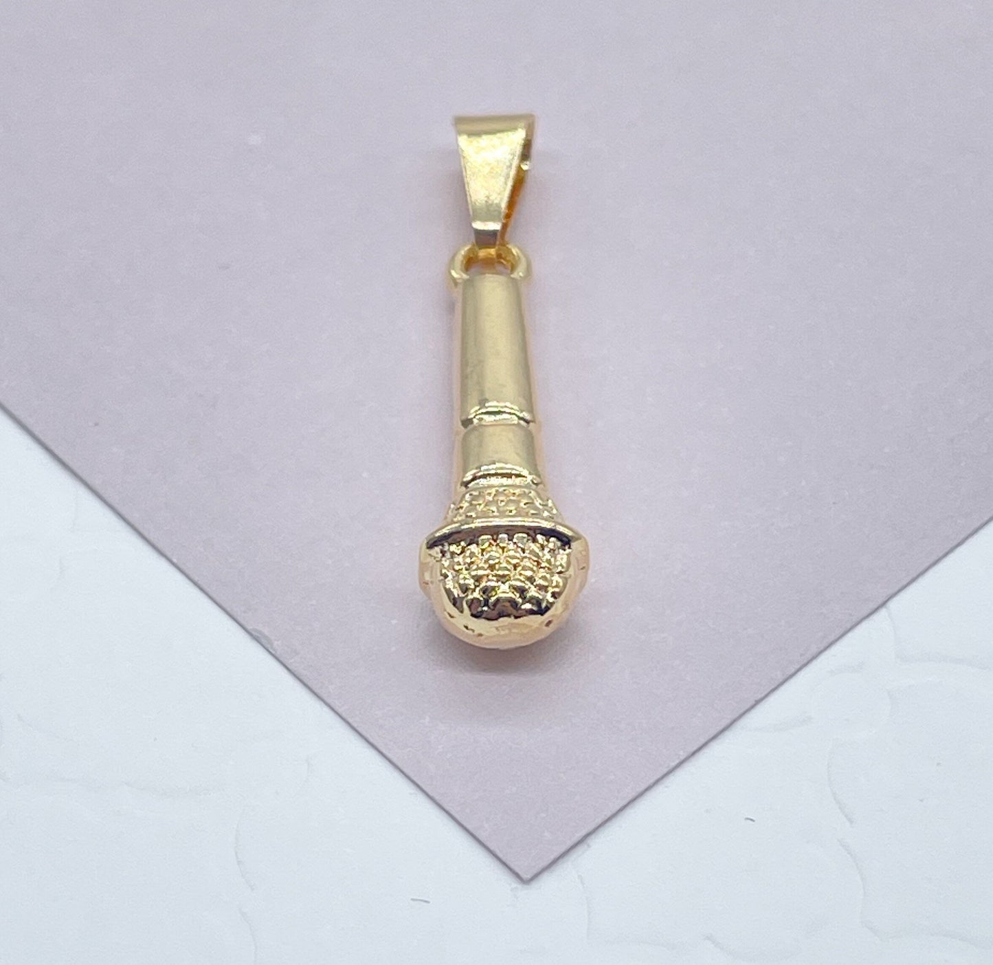 18k Gold Layered Musical Instruments Microphone, Guitar and Trumpet Charms For