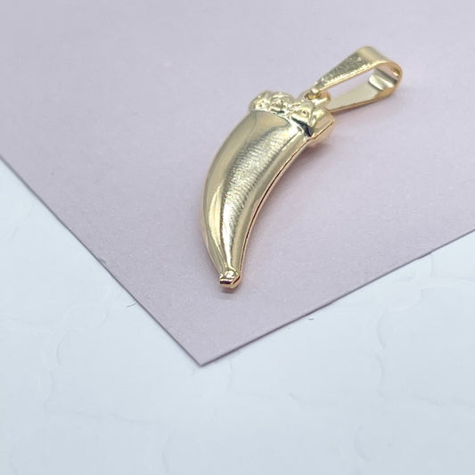 18k Gold Layered 25mm Elephant Tusk Charm For Wholesale And Jewelry Making