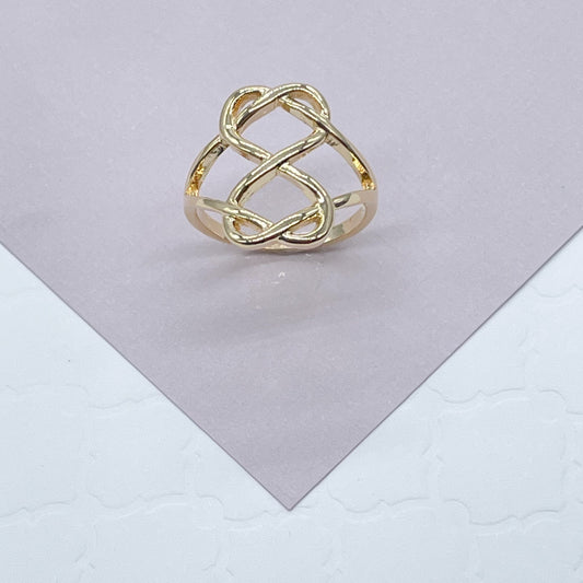 18k Gold Layered Infinity Ring Dainty Jewelry For Wholesale
