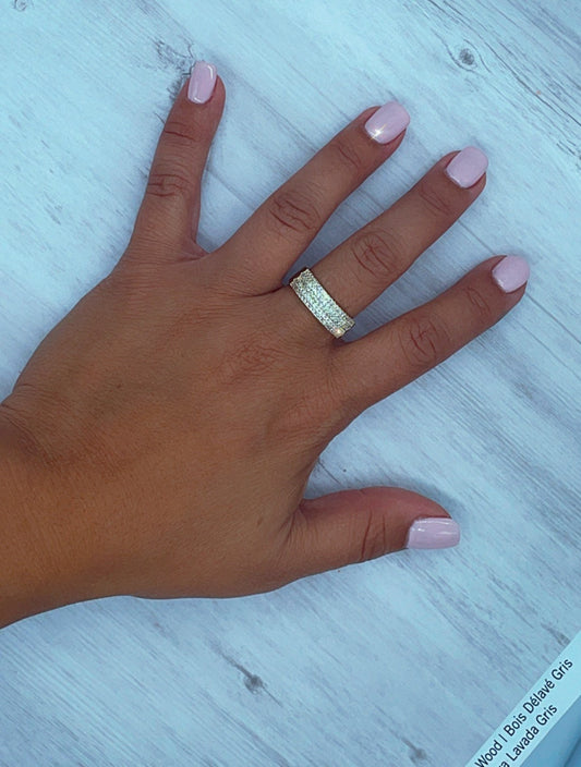 Gorgeous Sophisticate 18k Gold Layered Ring Featuring Micro Pave Cubic Zirconia