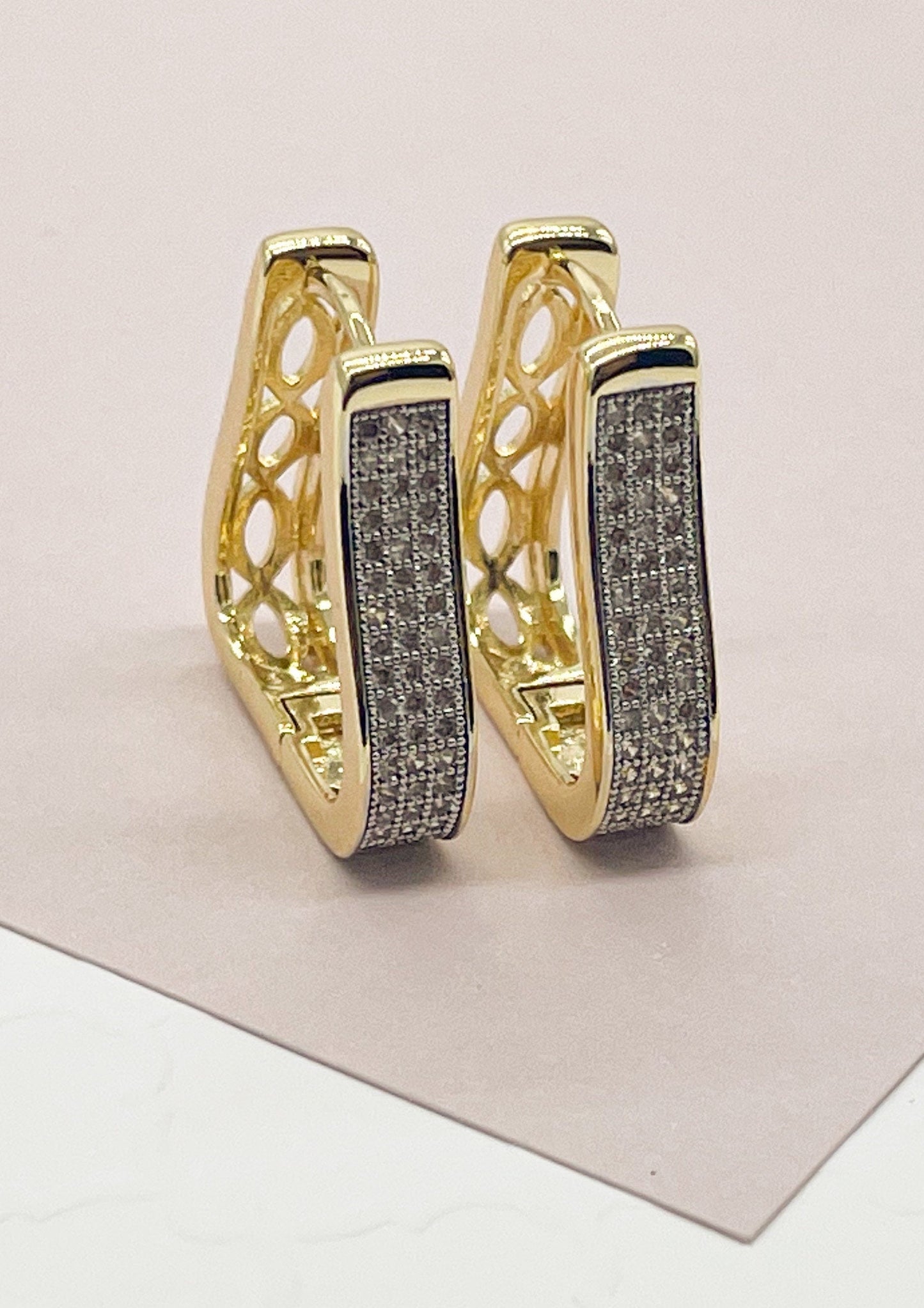 Luxury Jewelry, Sophisticate 18k Gold Layered Clicker Hoop Earrings Available