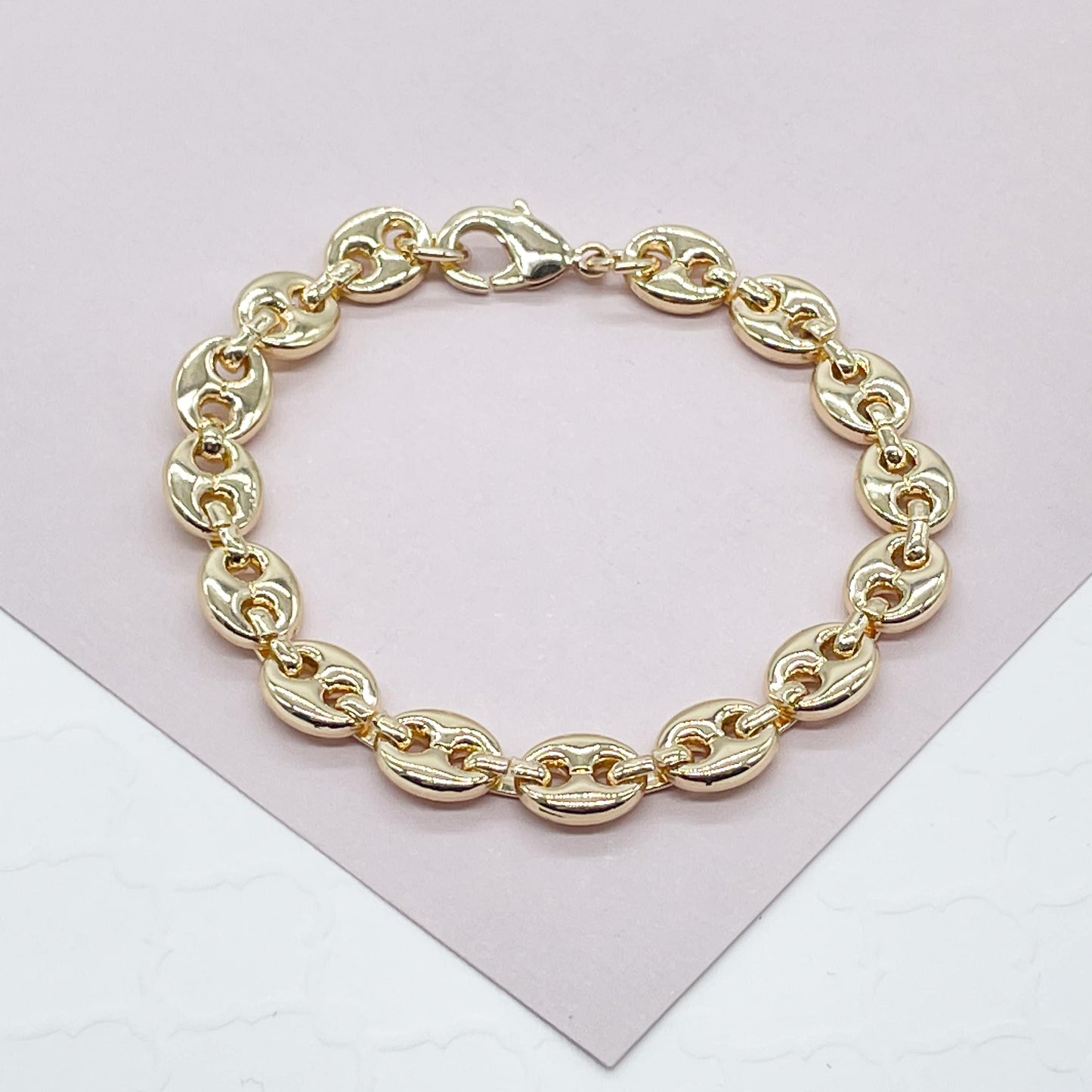 18k Gold Layered Mariner Link Bracelet Hypoallergenic Jewelry for Wholesale