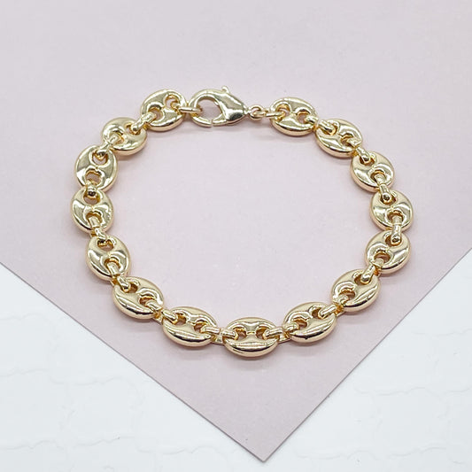 18k Gold Layered Mariner Link Bracelet Hypoallergenic Jewelry for Wholesale