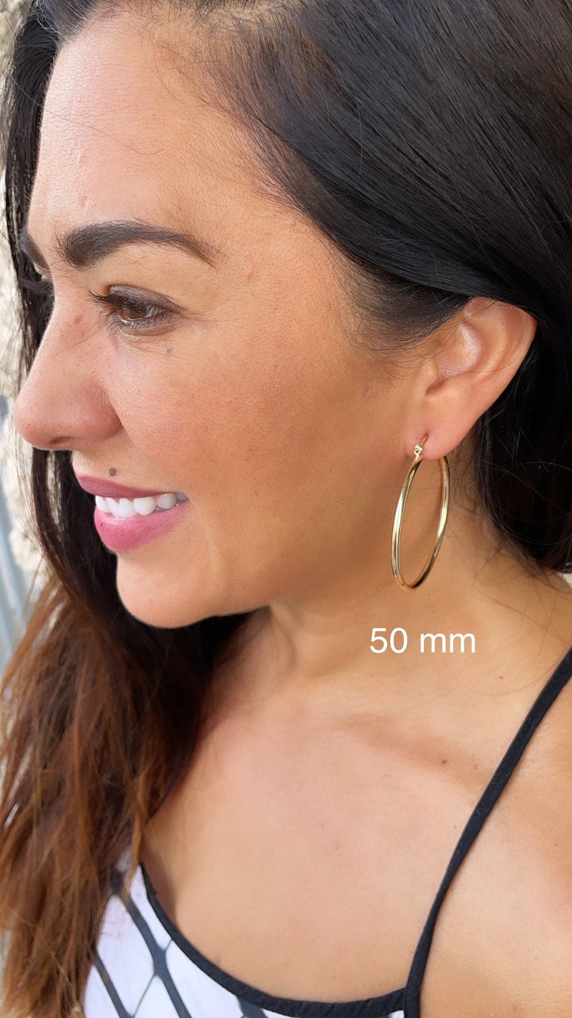 18k Gold Layered Plain Hoop Earrings Available Small, Medium, Large Sizes For the