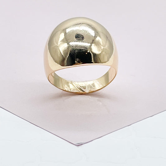 18k Gold Layered Chunky Plain Round Band Ring