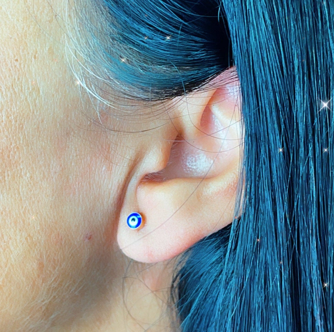 18k Gold Filled Little Dot Evil Eye Stud Earrings
