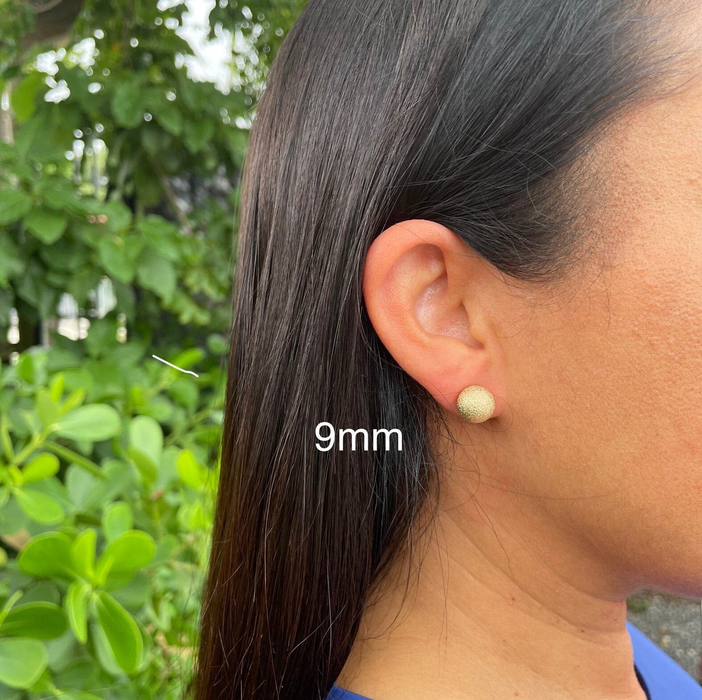 18k Gold Layered Matte Ball Stud Earrings, Grooved Surface Ball Stud Earrings,