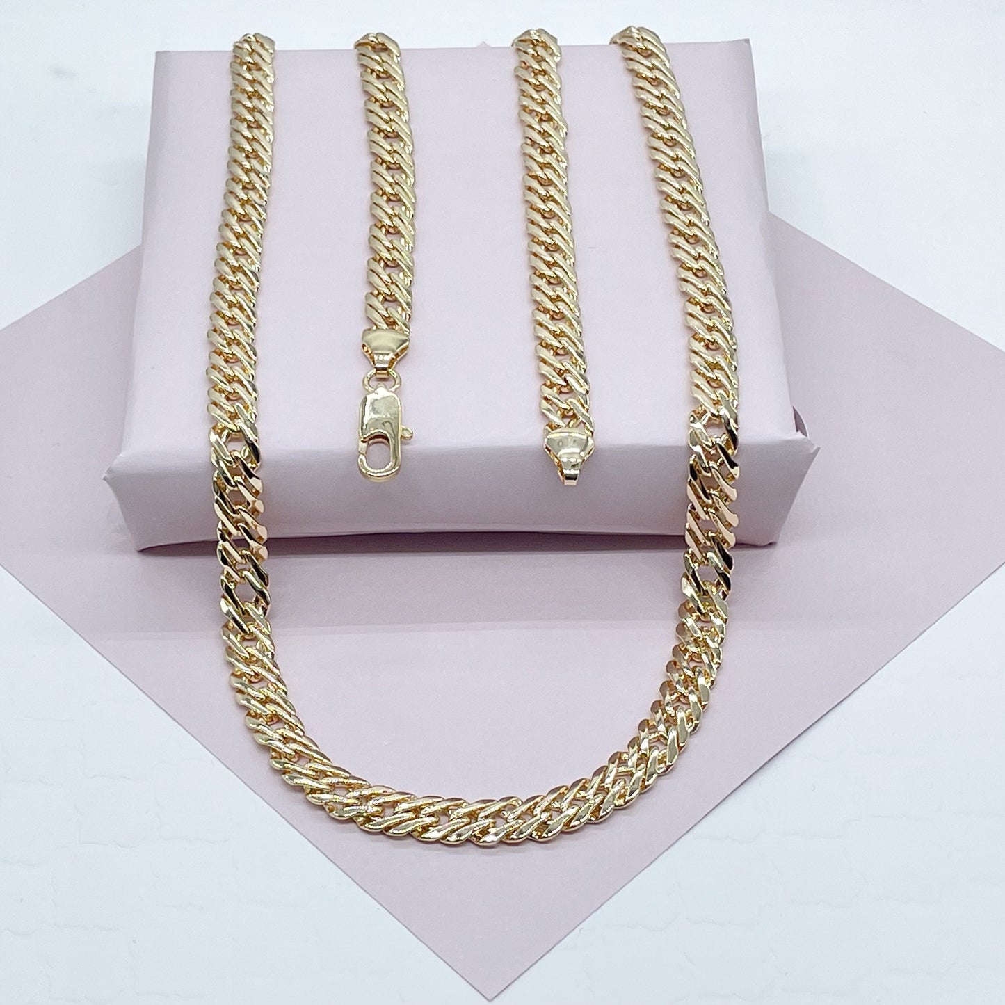 18k Gold Layered Double Cuban Link Chain 8 mm