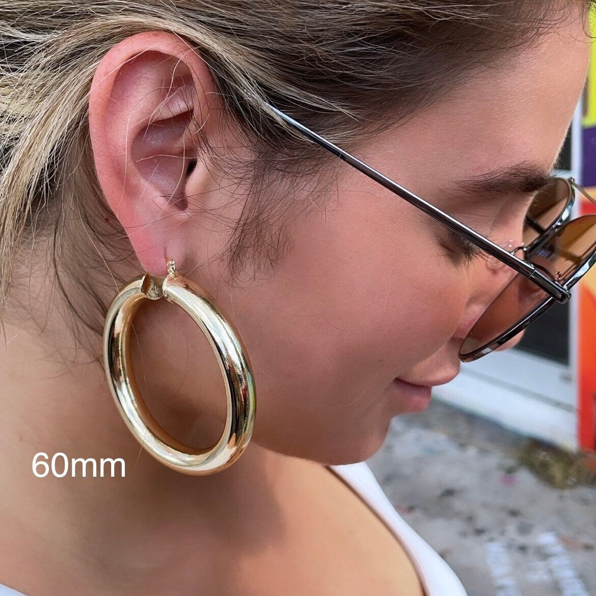 Chunky Hoop Earrings for Women 18K Real Gold Plated India  Ubuy