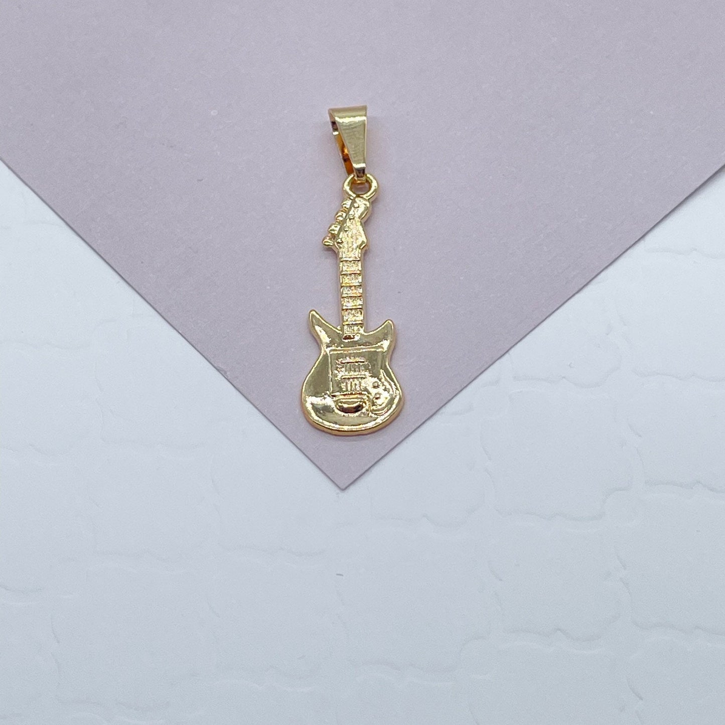 18k Gold Layered Musical Instruments Microphone, Guitar and Trumpet Charms For