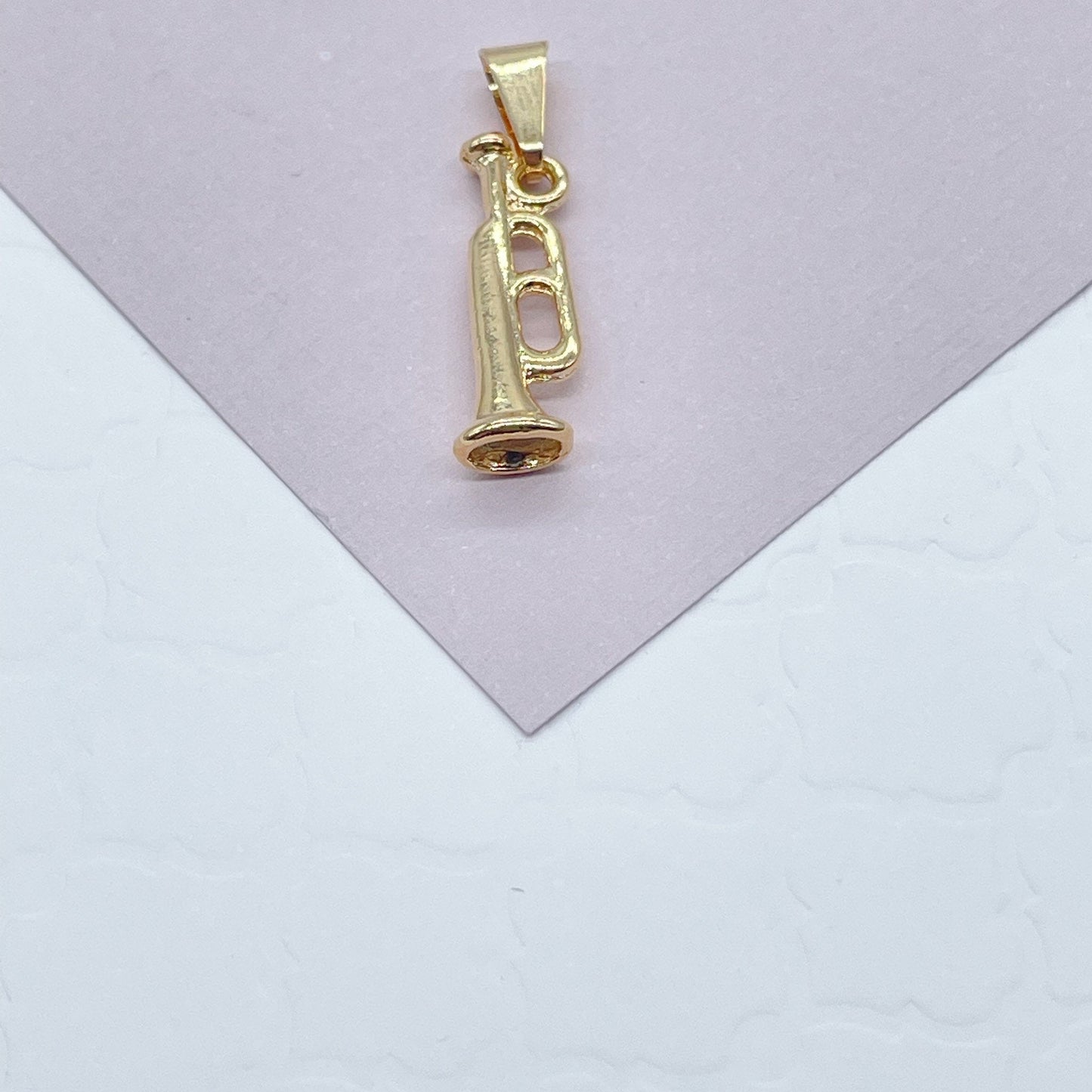 18k Gold Layered Musical Instruments Microphone, Guitar and Trumpet Charms For