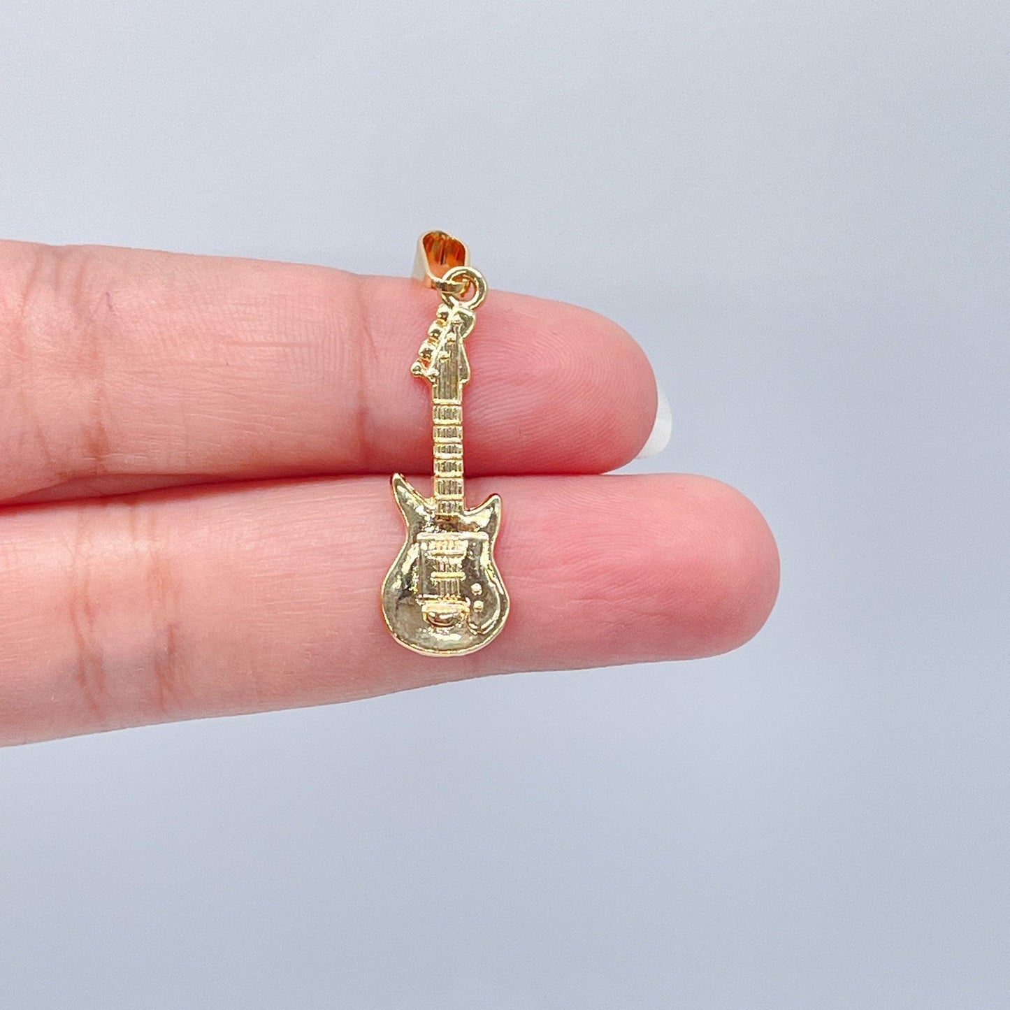 18k Gold Layered Musical Instruments Microphone, Guitar and Trumpet Charms For
