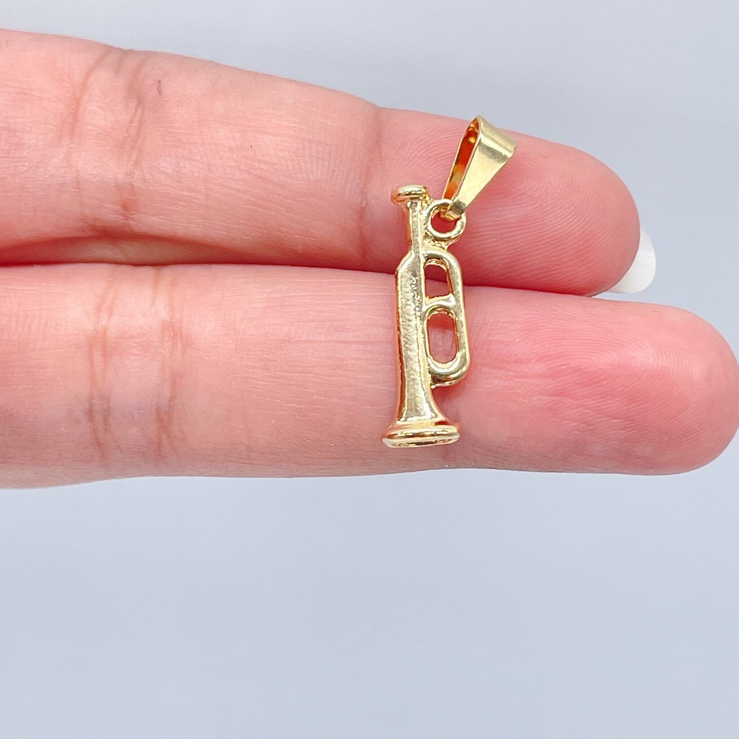 18k Gold Layered Musical Instruments Microphone, Guitar and Trumpet Charms For