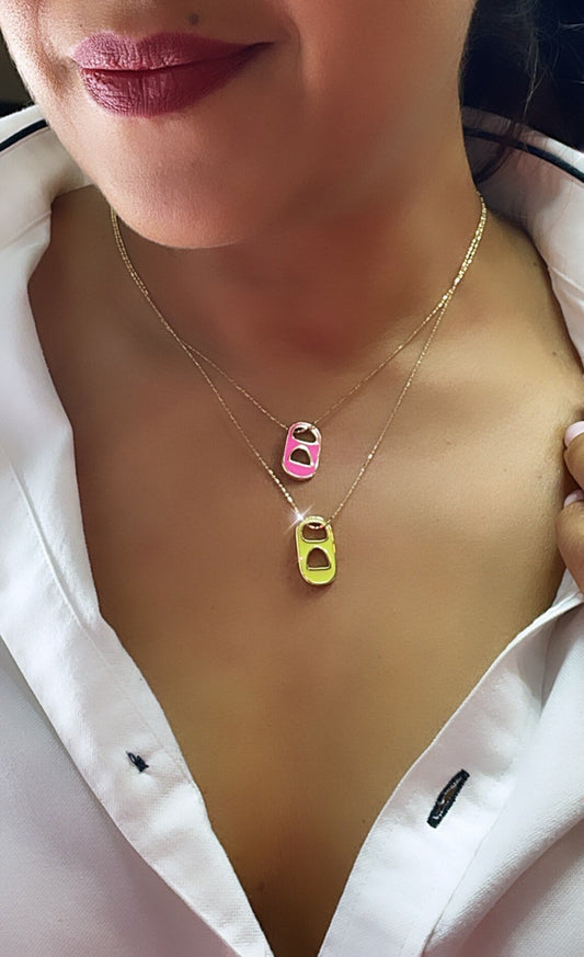 18k Gold Layered Colorful Soda Can Caps Charms In Enamel Eight Colors to Choose