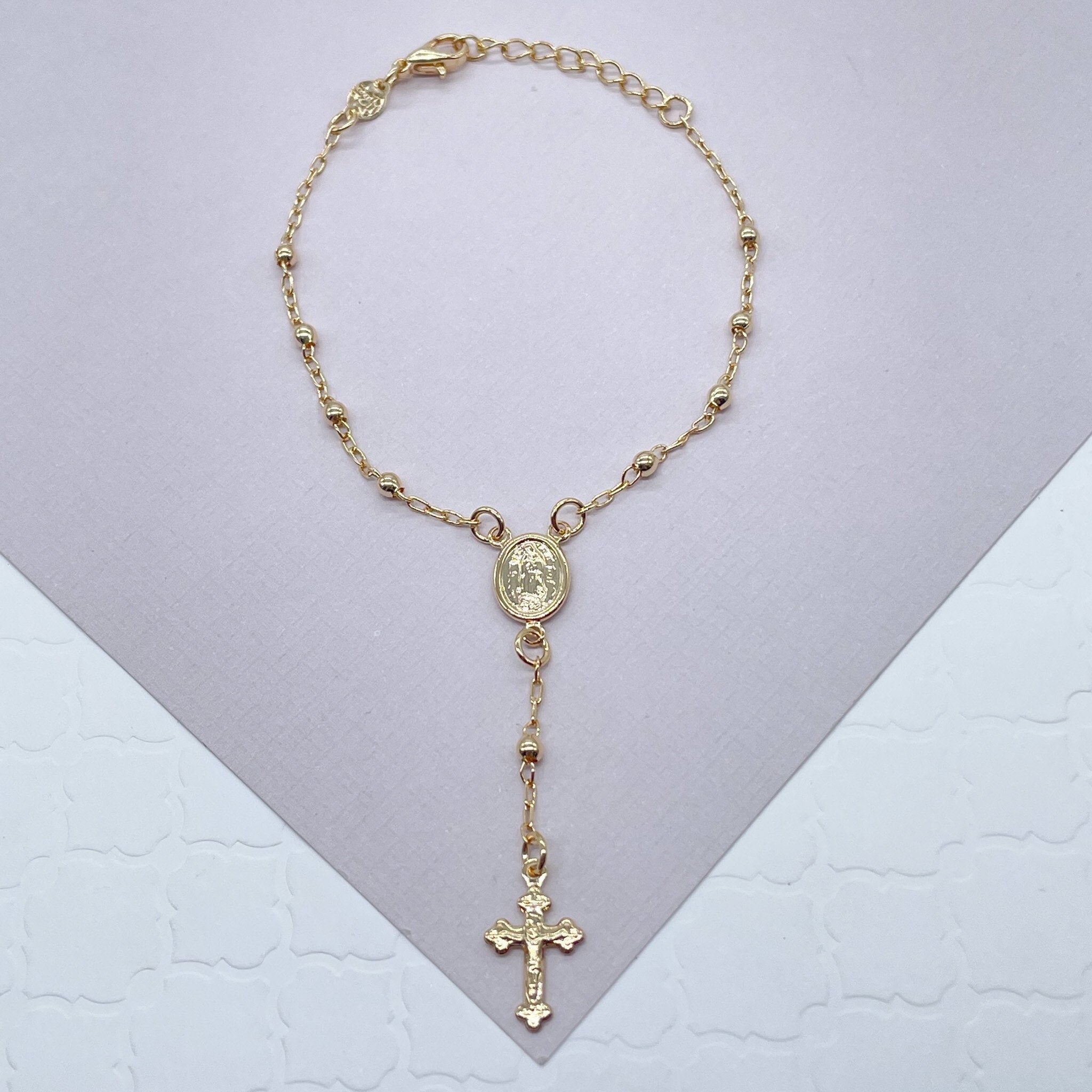 Handmade aquamarine rosary bracelet in 18k yellow gold. | AHEE Jewelers