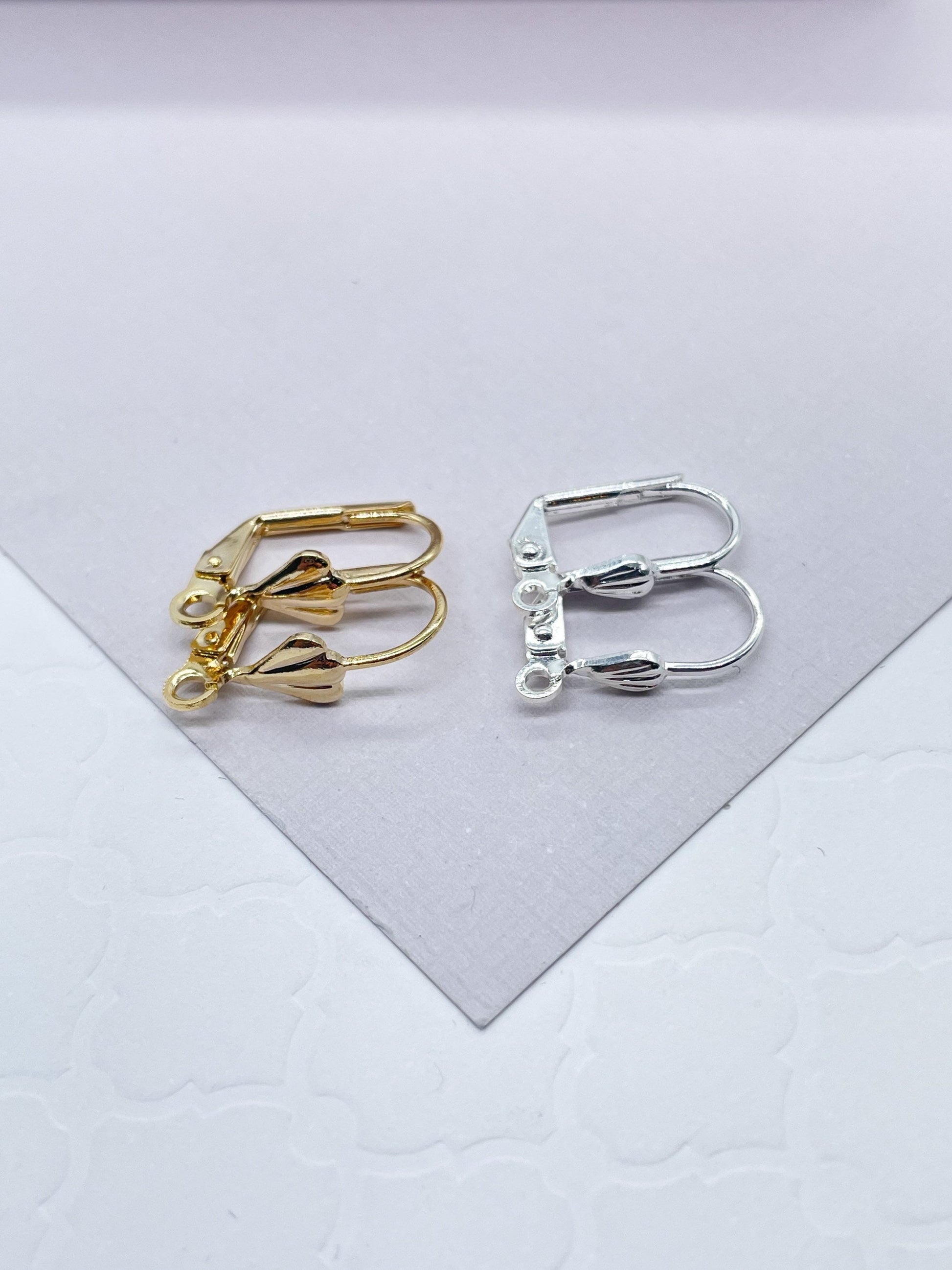 18k Gold Filled Lever Back Hook Clasps Wholesale Findings Jewelry Maki –  Bella Joias Miami