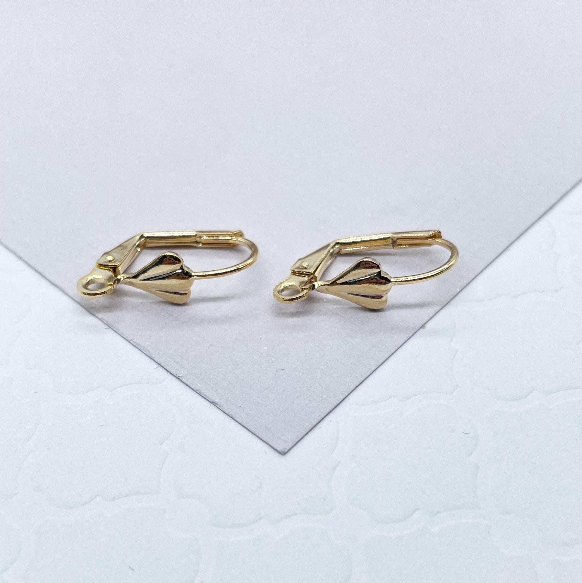 18k Gold Filled Lever Back Hook Clasps Findings Jewelry Making Designing Styling DIY