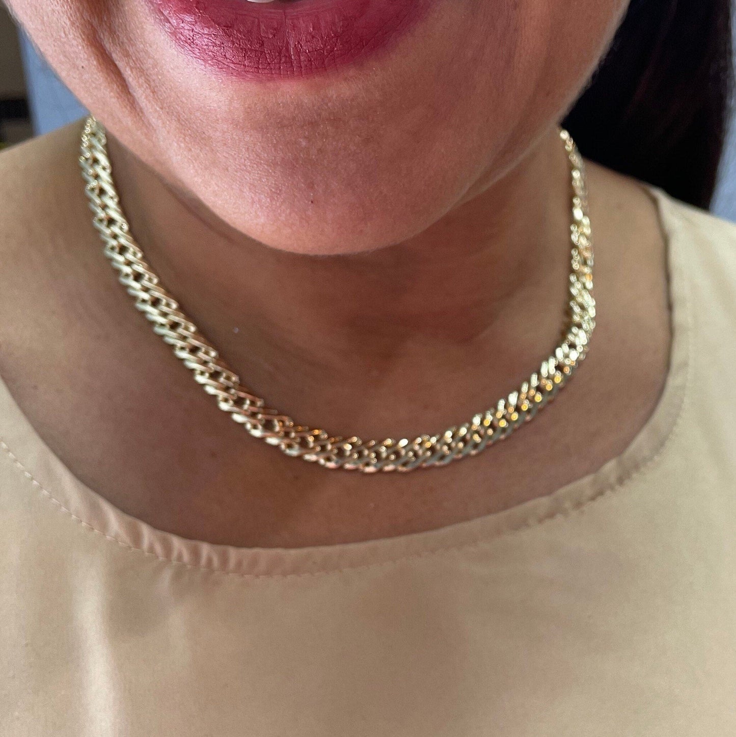 18k Gold Layered Double Cuban Link Chain 8 mm