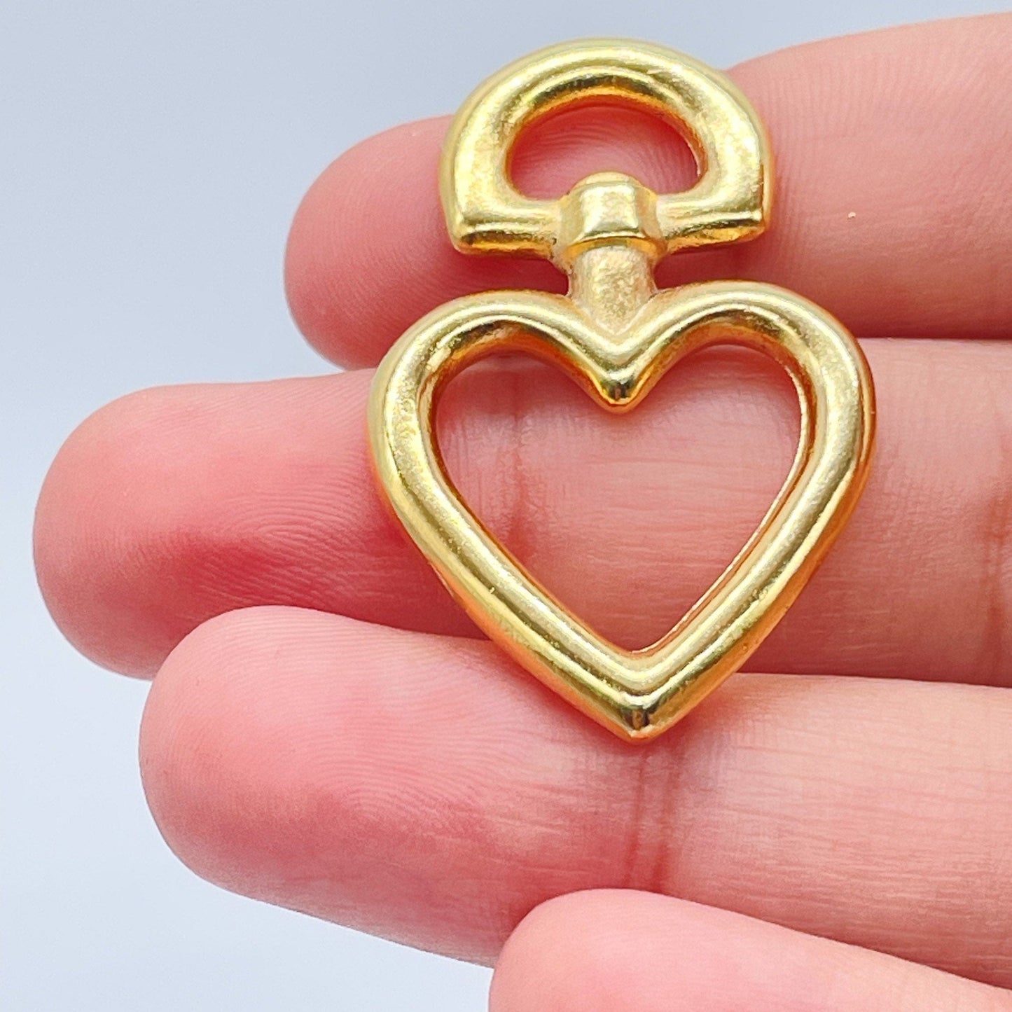 18k Gold Layered Heart Jewelry Connector For Creative Styling And Creation For