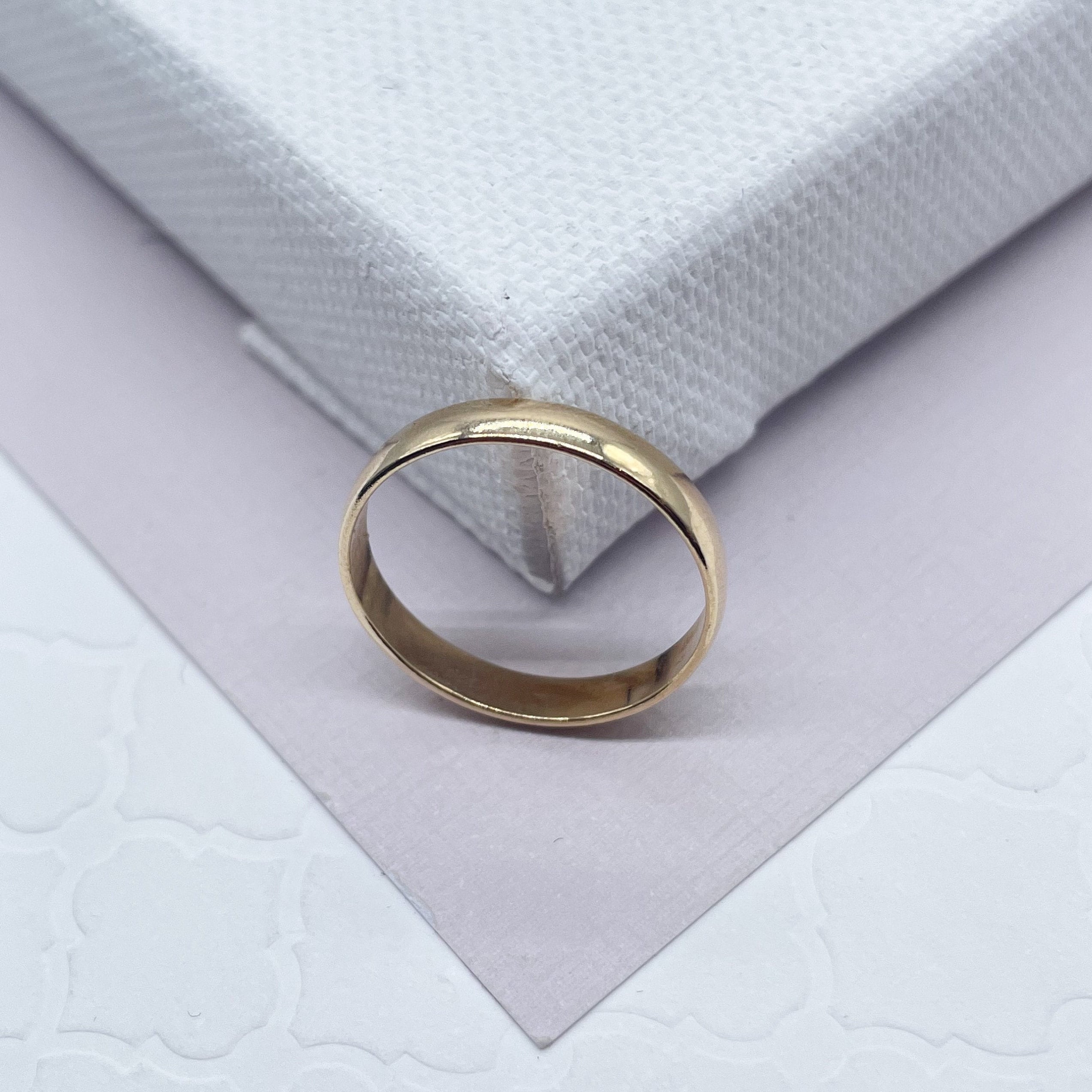 14K Gold Circle O Simple Plain Open Ring Wedding Band 14mm | eBay