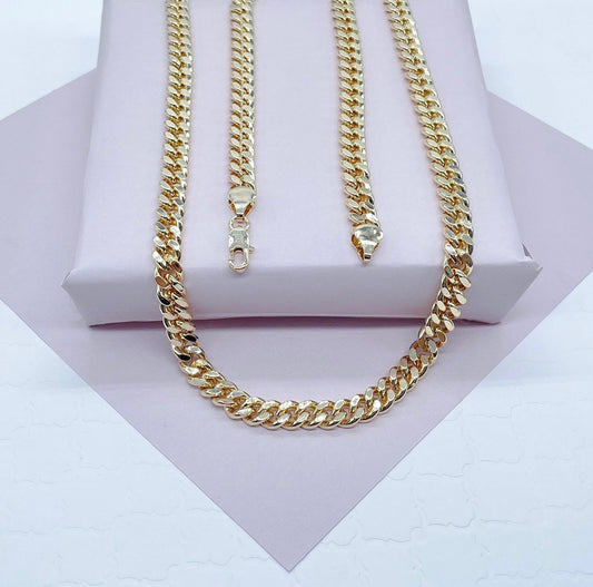 18k Gold Filled Cuban Link Chain 7mm Necklace