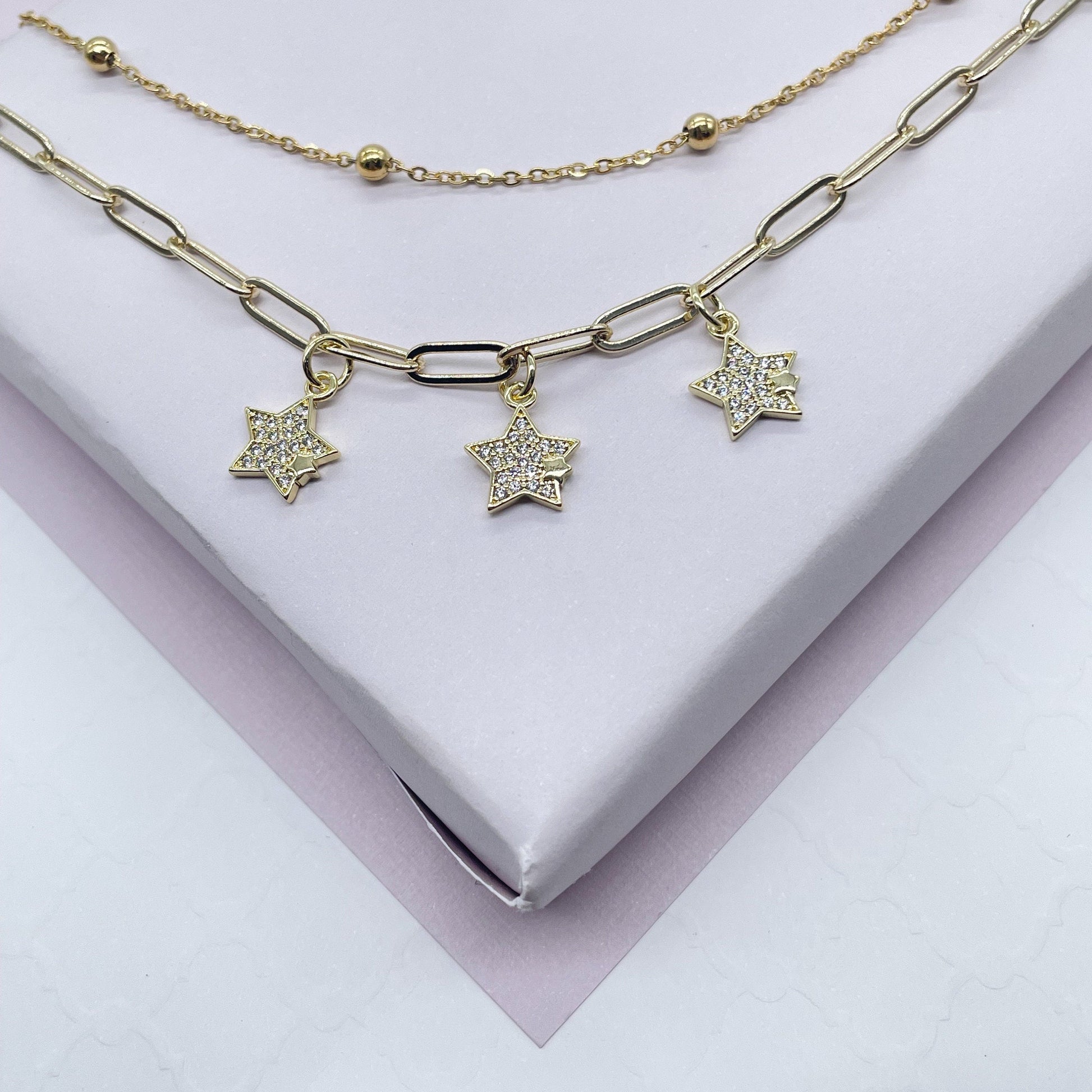18k Gold Filled Multi-Color CZ Butterfly Charm Anklet, Owl, Elephant, Dolphin, Star, Pineapple, Heart Lock Charm Anklet, Satellite Anklet