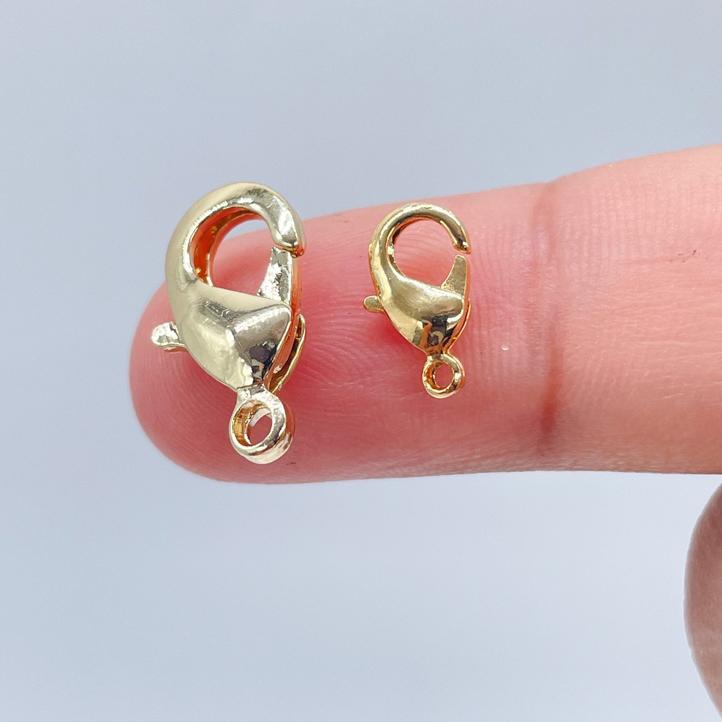 Package of 3 - 18k Gold Layered Lobster Claw Clasps For Chain, Necklace,