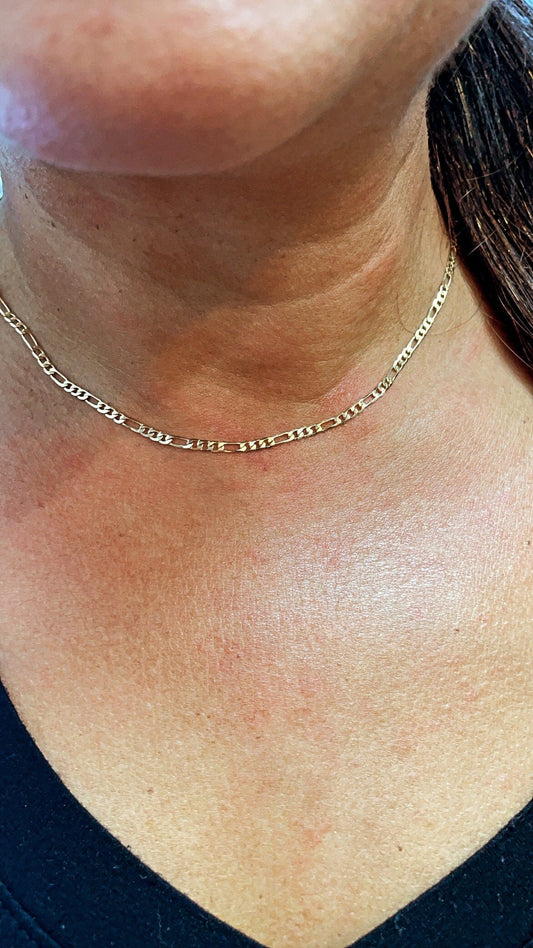 18k Gold Filled 3x1 Figaro 2.5mm Chain Necklace  Supplies