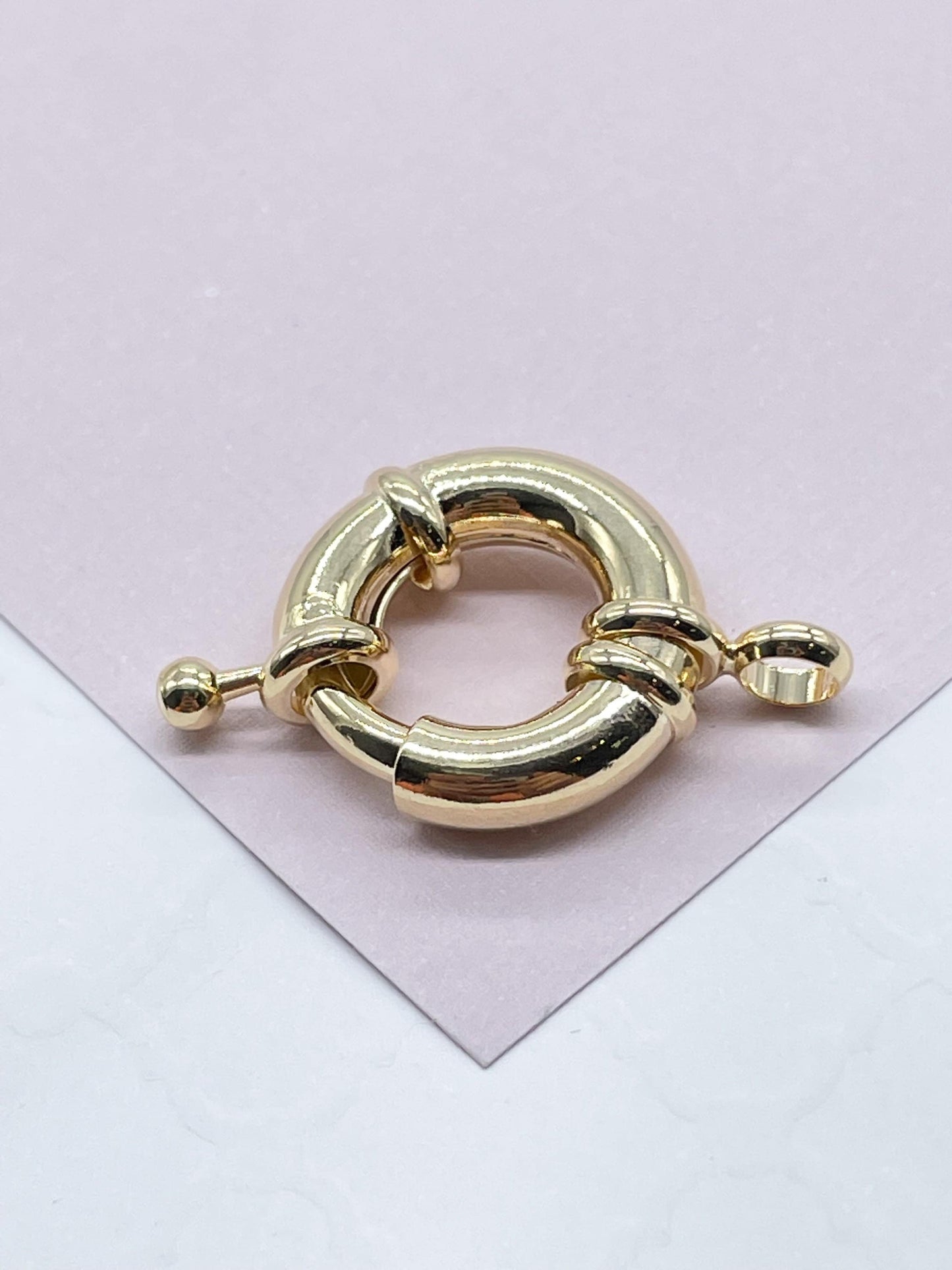18k Gold Layered Large Spring Ring Clasp For Creative Design Styling Wholesale