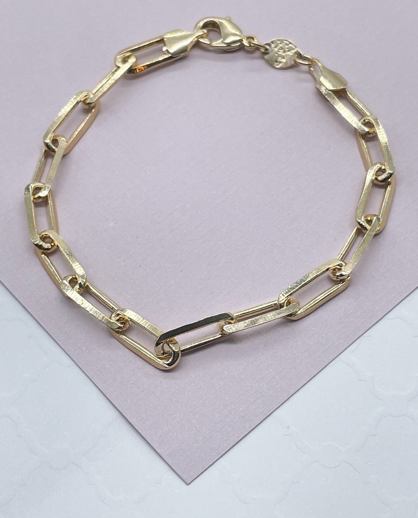 Vintage Style Paper Clip Chain in 18k Gold Layered Necklace or Bracelet Wholesale