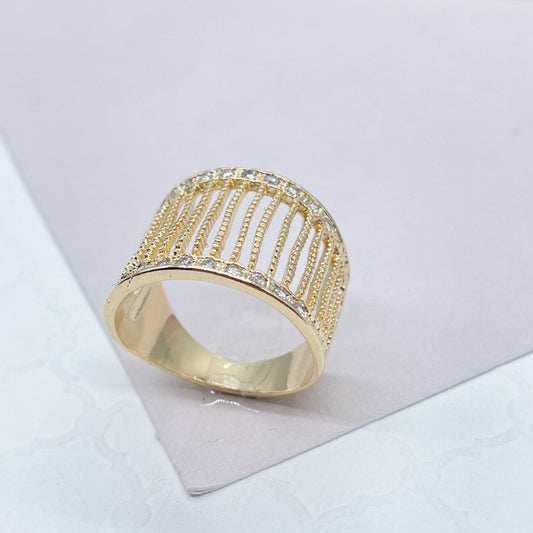 18k Gold Filled See-Thru Wide Ring