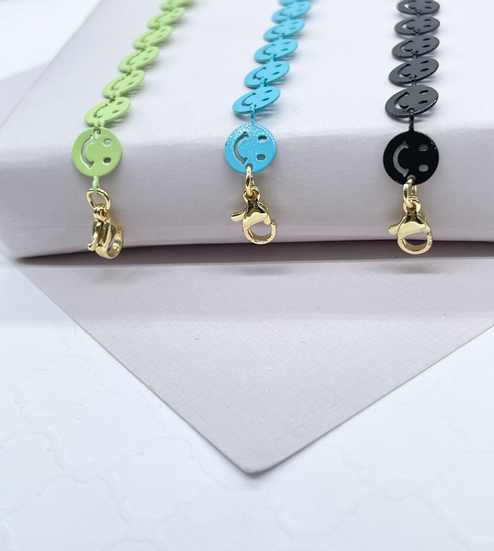 Colorful Smiley Face Enamel Necklace