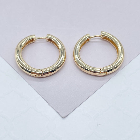 18k Gold Filled Small Smooth Edged Plain  Hoop EarringsWholesale Jewelry Supplies