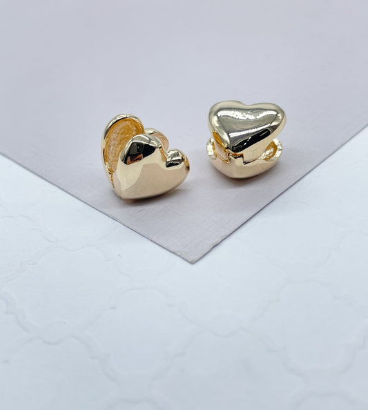 18k Gold Filled Baby Heart Shaped Huggies