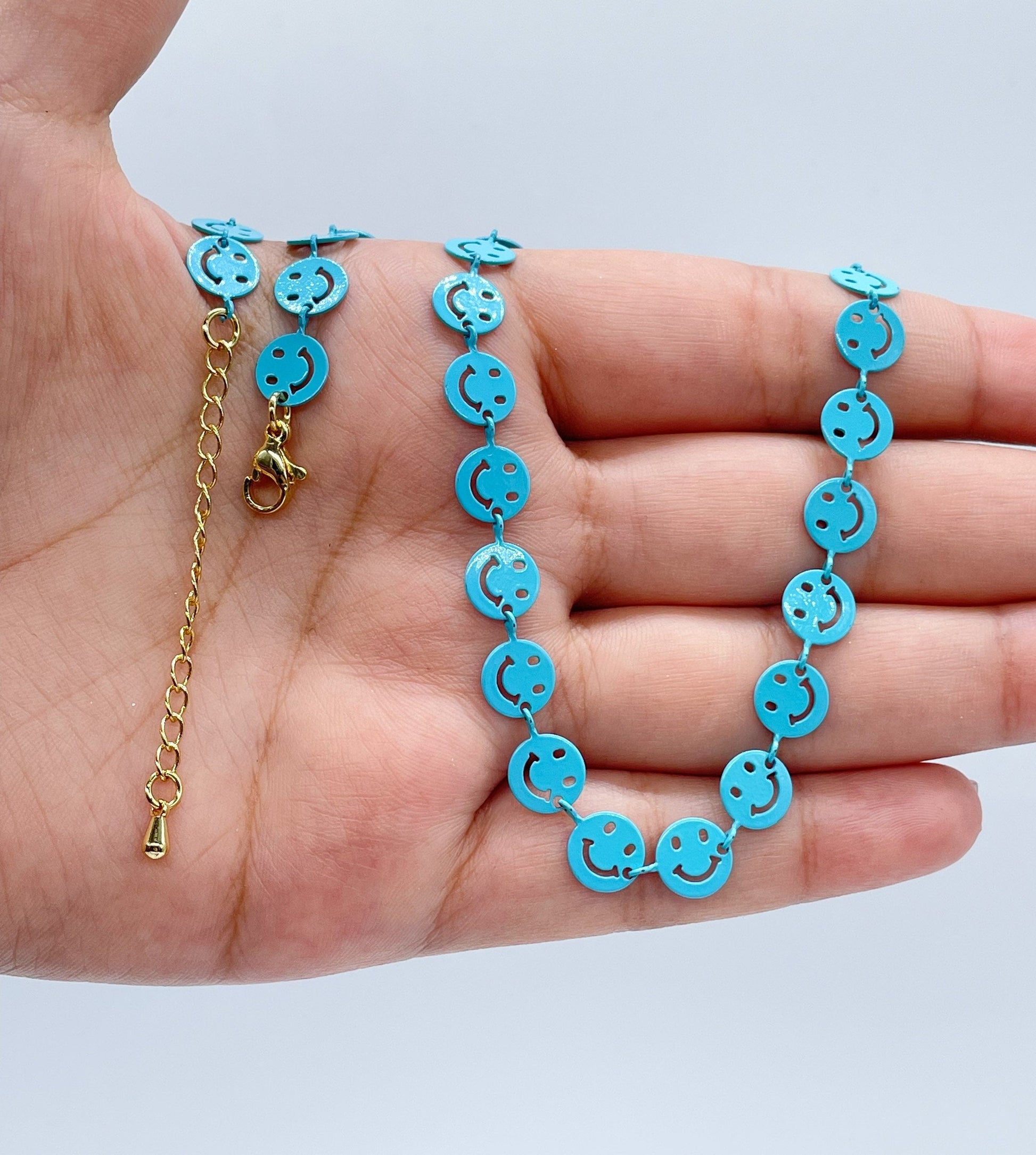 Colorful Smiley Face Enamel Necklace