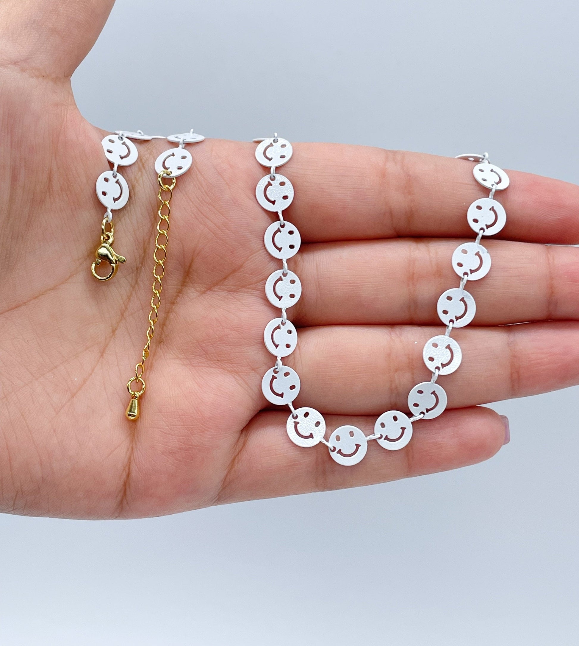 Colorful Smiley Face Enamel Necklace