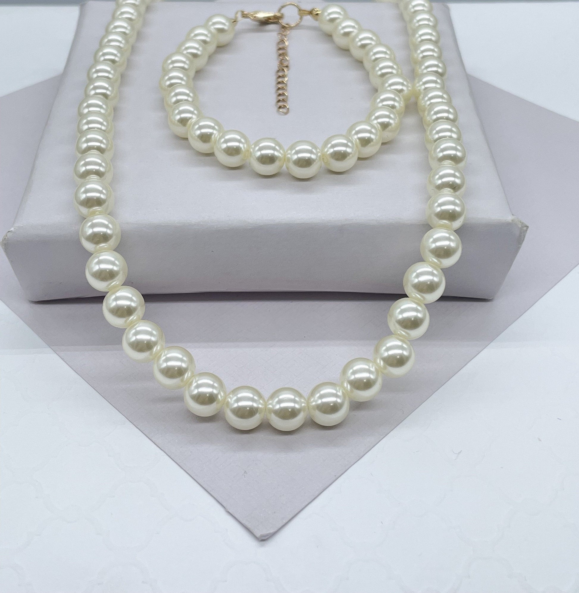 18k Gold Filled Large Pearl Set