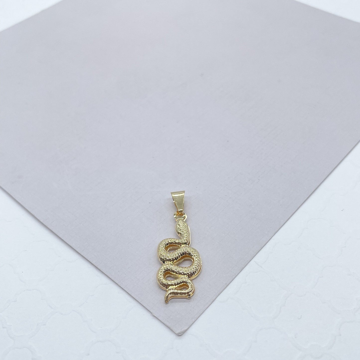 18k Gold Filled Small Snake Charm Pendant for Chains