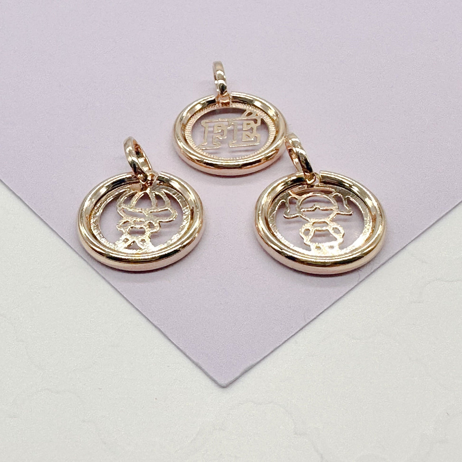 18k Gold Filled Small Circle See Through Pendants