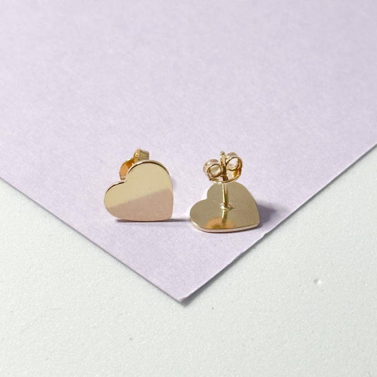 Smooth Plain Heart Stud Earring