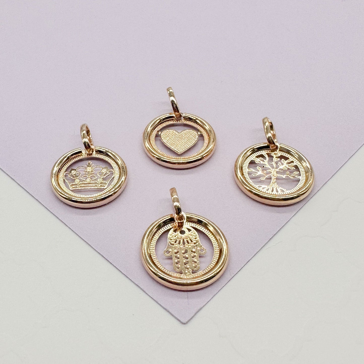 18k Gold Filled Small Circle See Through Pendants