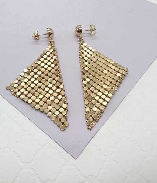 18k Gold Filled Long Chandelier Earrings, Beaded Dangling Earrings