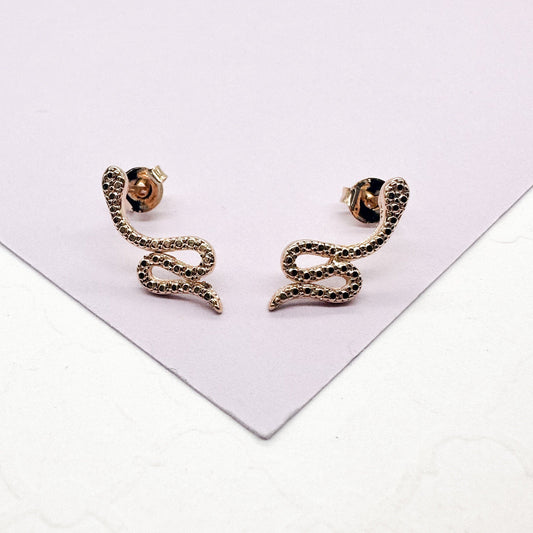 18k Gold Filled Plain Snake Stud Earring