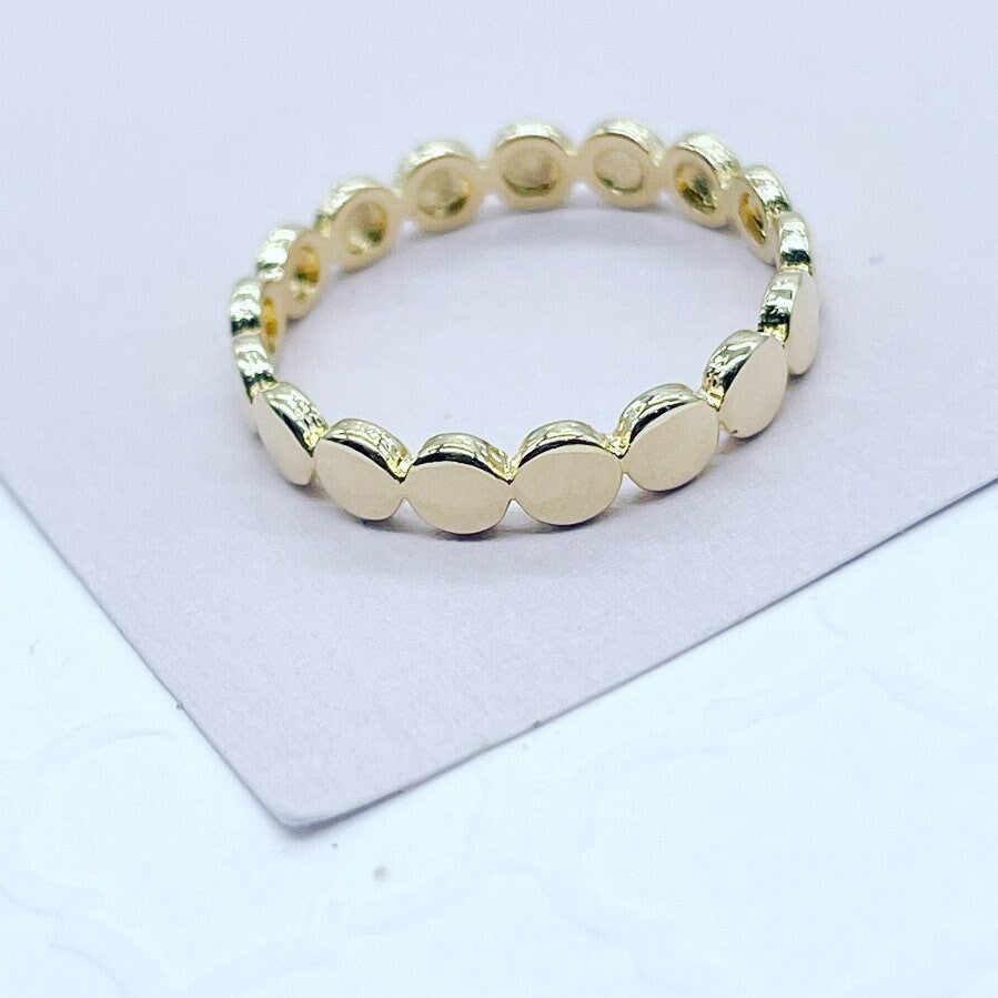 18k Gold Filled Flat Bead Ring
