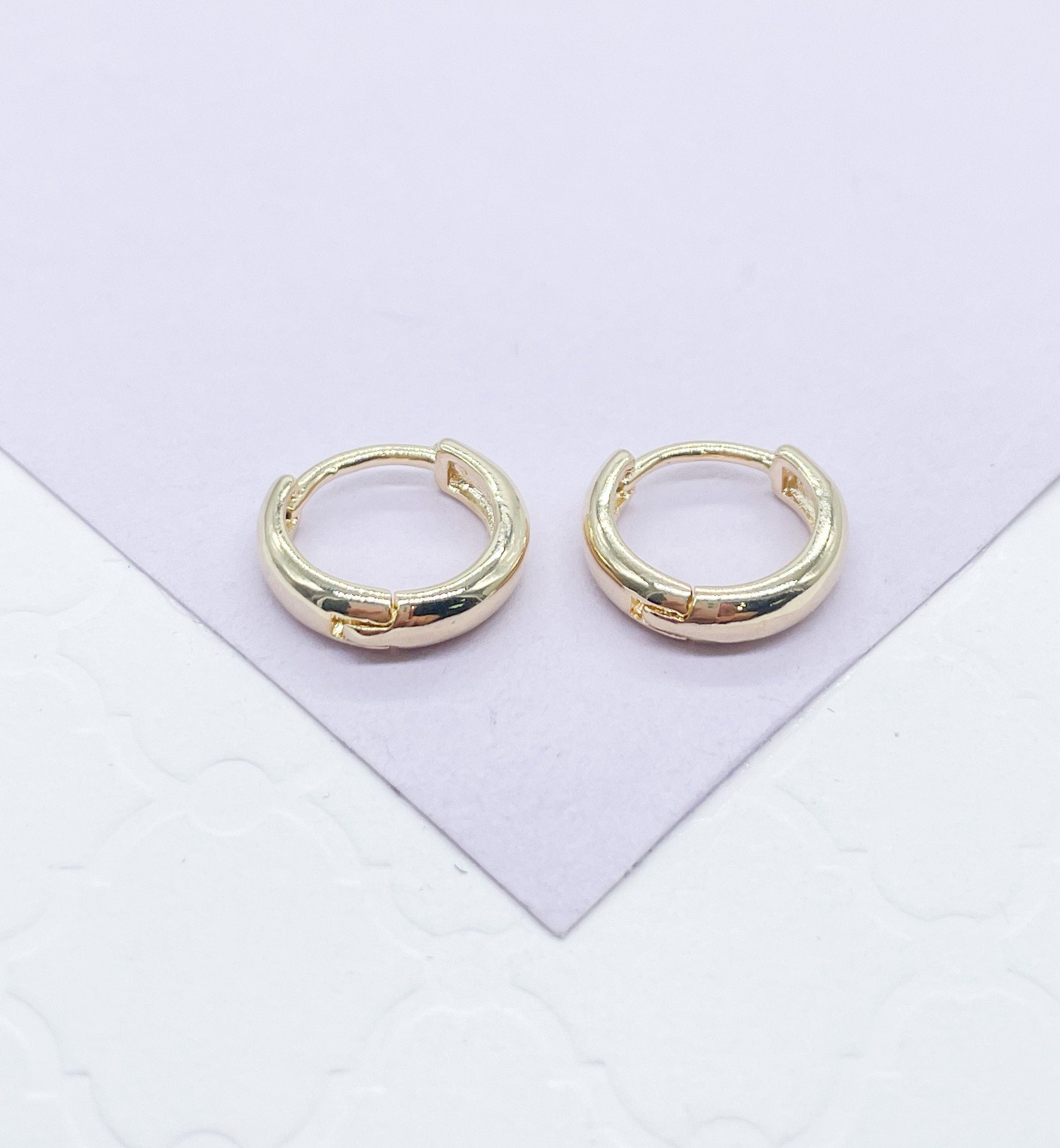 18k Gold Filled Plain Extra Small Huggie Earring
